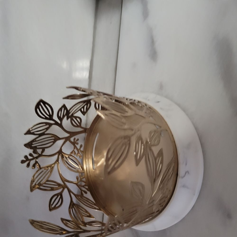 Bath And Body Works Elegant Gold Candle Holder With Marble Base - Picture 4 of 7
